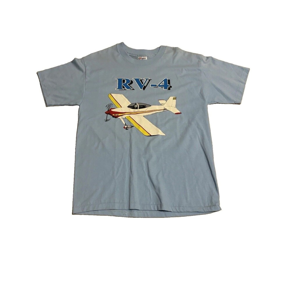 VTG 90s Vans Aircraft RV-4 T Shirt L Hanes Fifty-Fifty USA Made Single Stitch
